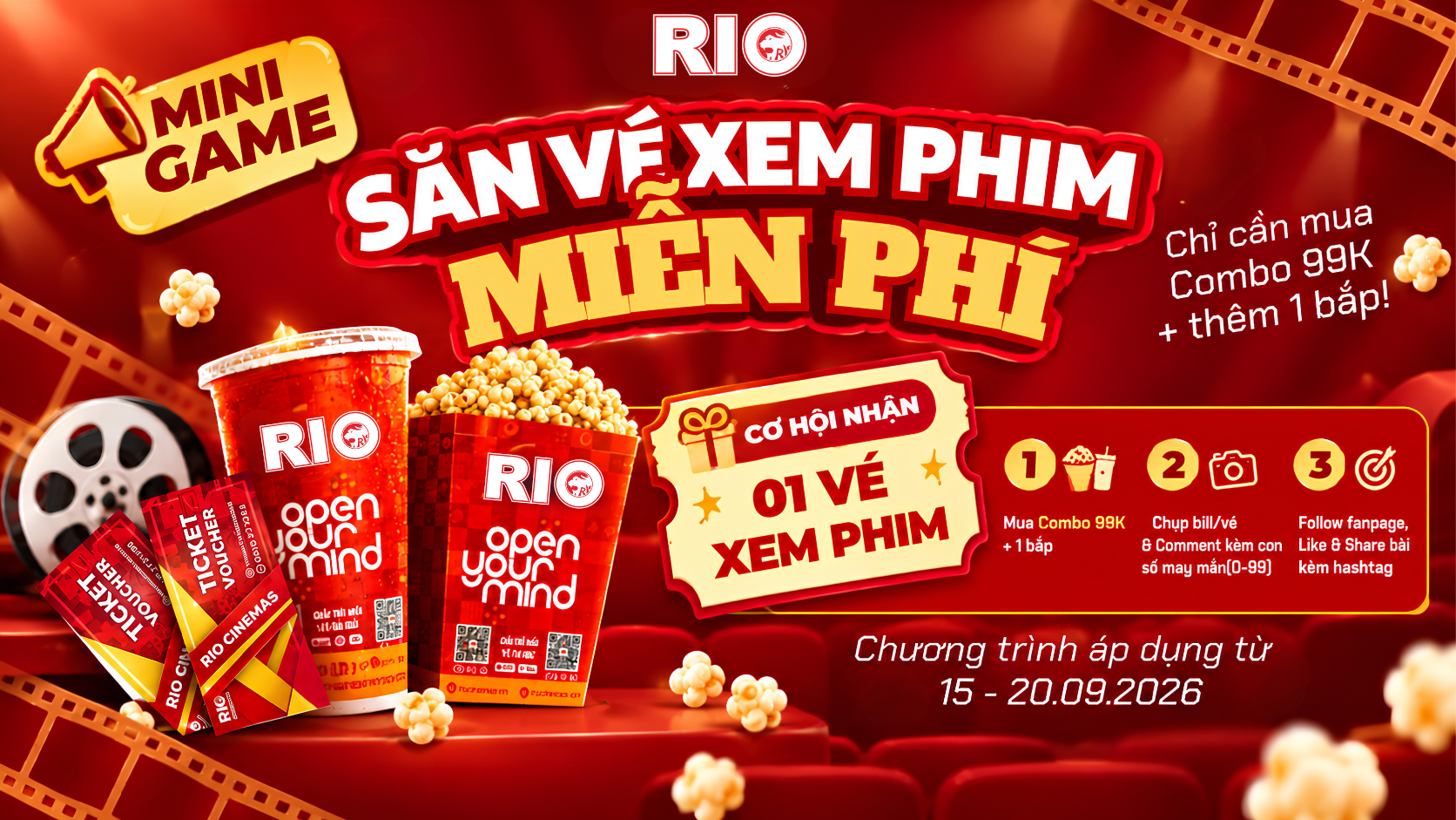 SĂN VÉ XEM PHIM MIỄN PHÍ CÙNG RIO CINEMAS! 