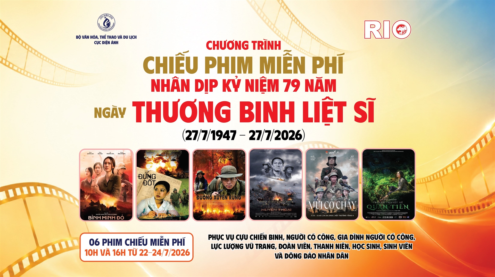 🇻🇳 TUẦN PHIM KỶ NIỆM 79 NĂM NGÀY THƯƠNG BINH - LIỆT SĨ
